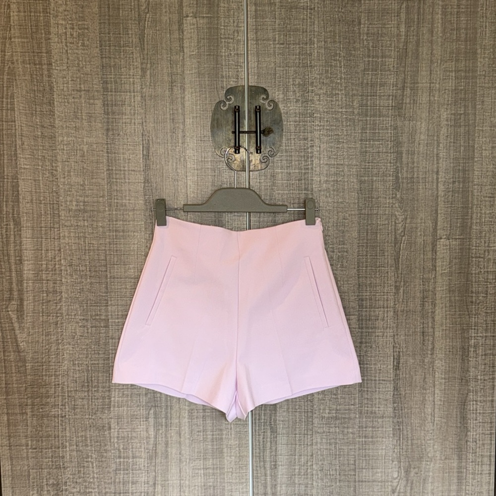 Zara Light‎ Pink High Waist Women's Shorts - Picture 4 of 14